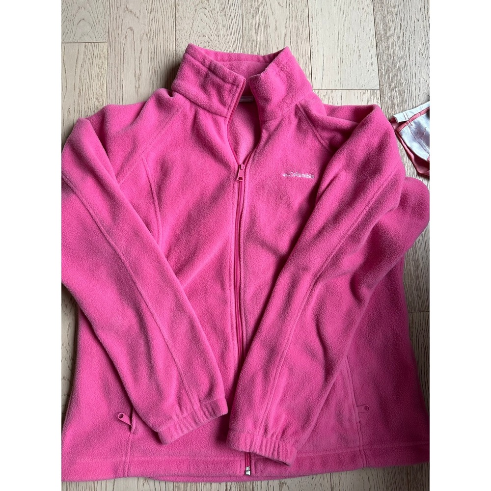 Columbia Benton Springs Full Zip Fleece Jacket Pink Womens XL Soft Warm Layer